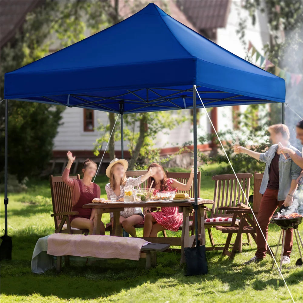 Adjustable 10' x 10' Pop-up Canopy with Wheeled Carry Bag, Blue S829750