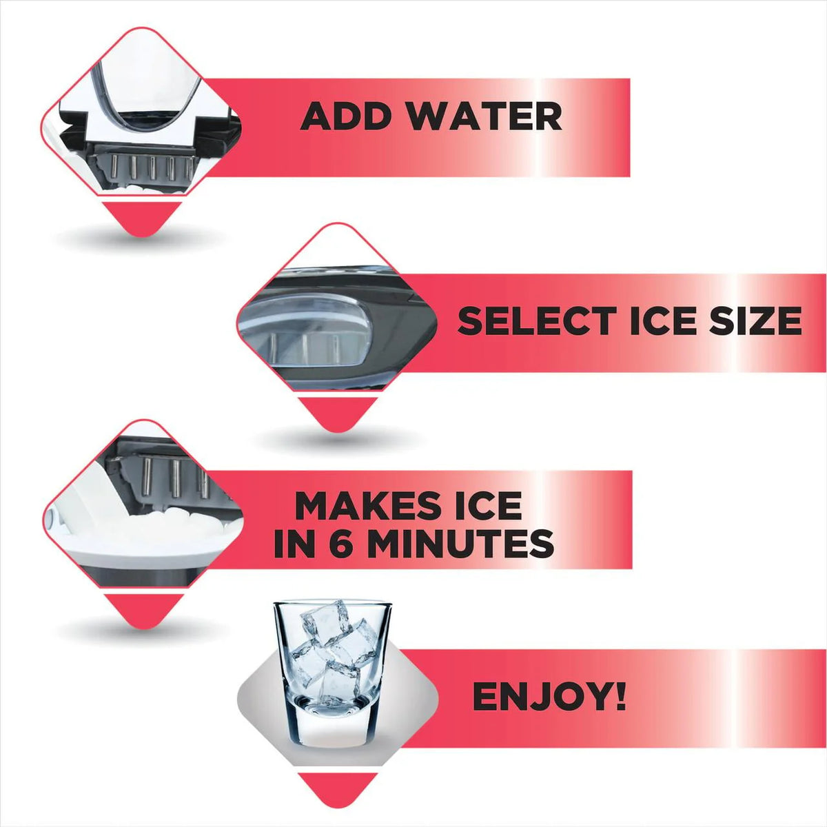 2.3 Qt. Stainless-Steel Counter Top Ice Maker O623