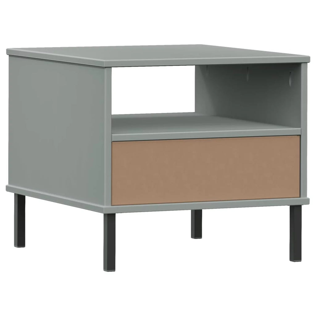 Gray Bedside Table with Metal Legs G714