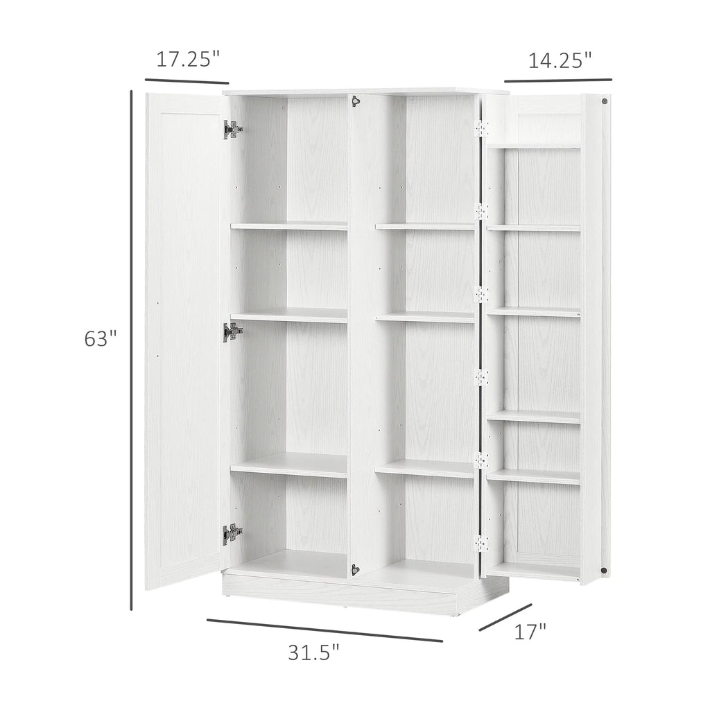 White 14-Tier Kitchen Pantry Storage Cabinet R6146