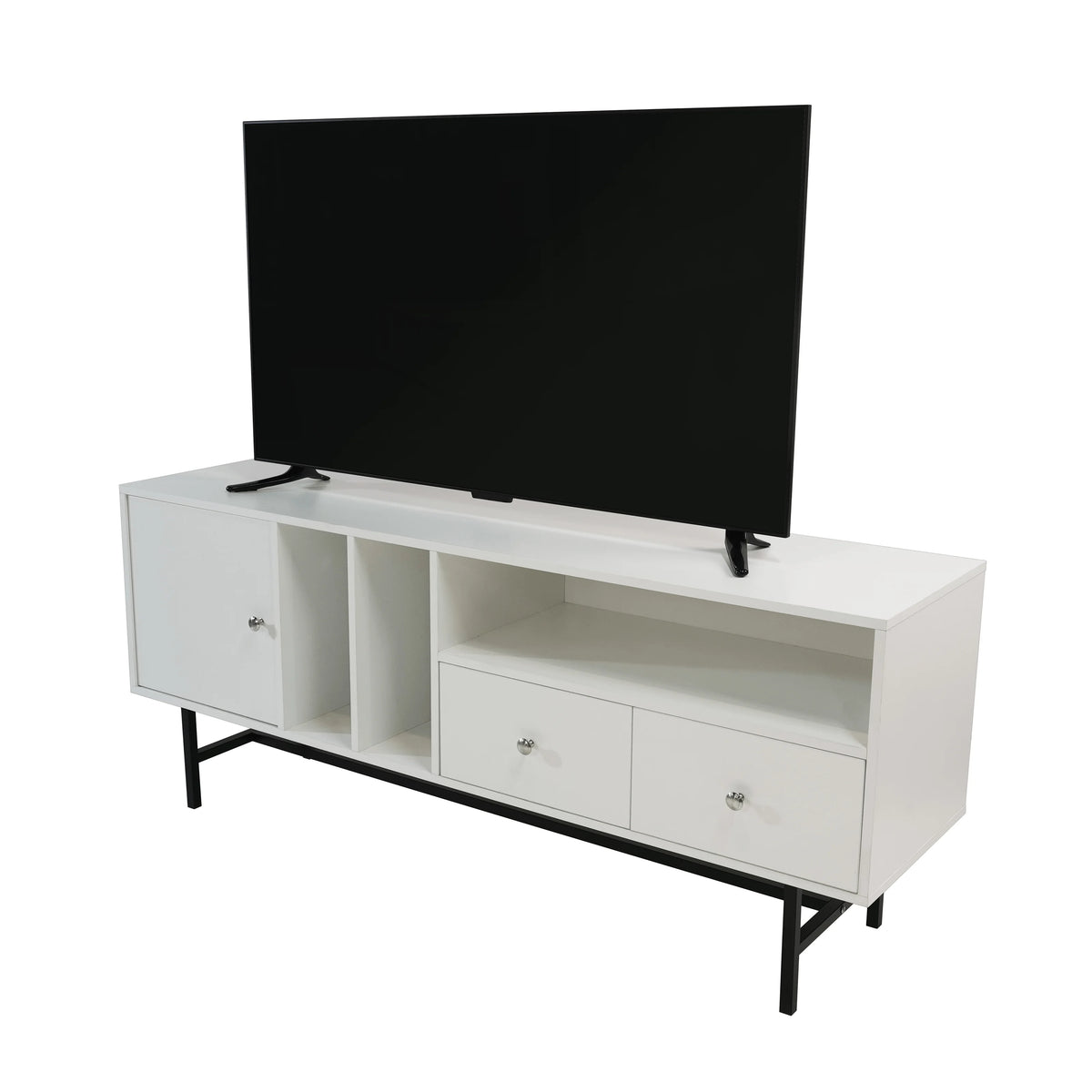 Mid-Century Modern Rectangular TV Stand with Enclosed Storage M6825