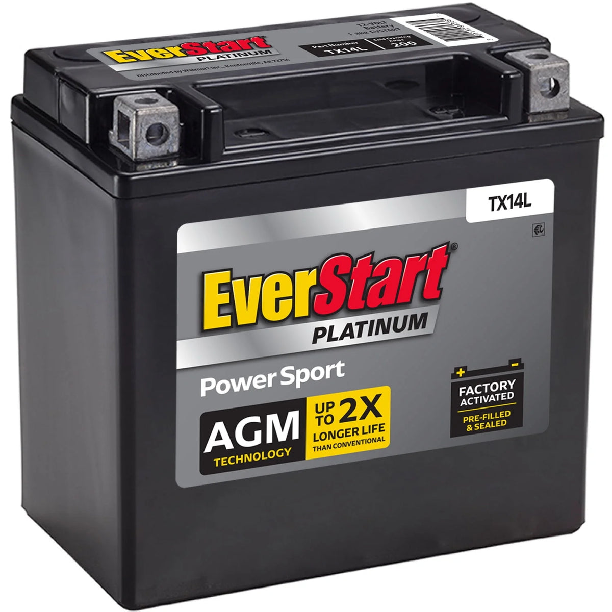 AGM Power Sport Battery Group Size TX14L 12 Volt 200 CCA Y76232