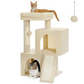 30 Inches Cat Tree with Dual Condos and Scratching Posts D265
